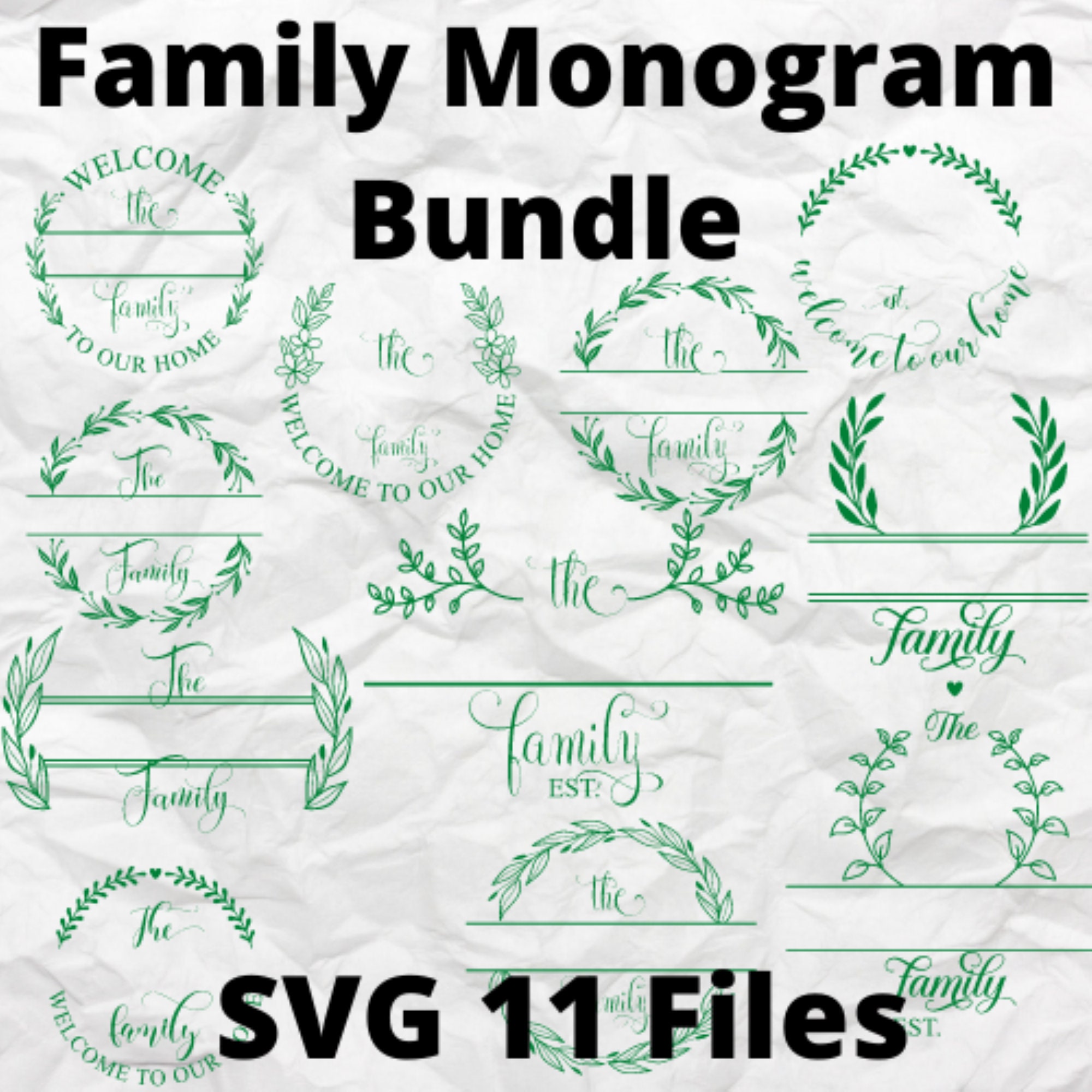 Family Monogram, Svg Bundle, Svg, Bundle, Family - Etsy