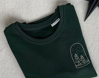 Crew neck sweater, natural, organic cotton, sustainable, Christmas sweater, forest lover