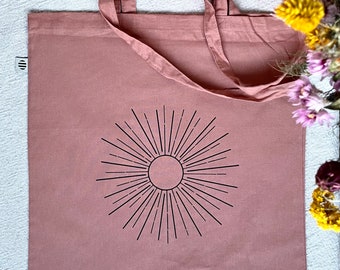 Handbedruckte Bio-Stofftasche, organic Tote Bag, Stoffbeutel Bio-Baumwolle