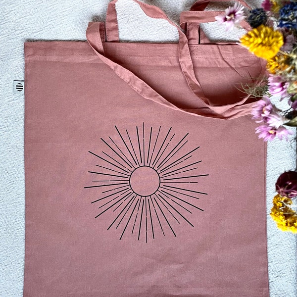 Handbedruckte Bio-Stofftasche, organic Tote Bag, Stoffbeutel Bio-Baumwolle