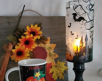 Haunted House LED Candle Holder