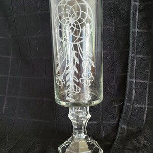 Wildflower dreamcatcher engraved LED candle holder