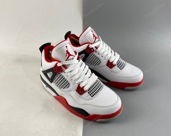 Jordan 4 WhiteFire Red-Black-Tech Grey voor heren en dames Te koop - voor koppels - Beste cadeau - BUNNY20