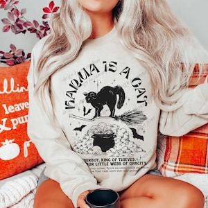 Karma is a cat sweatshirt, halloween inspired