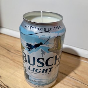 Handgemaakte Busch Light Fish-sojakaars met aangepaste geur