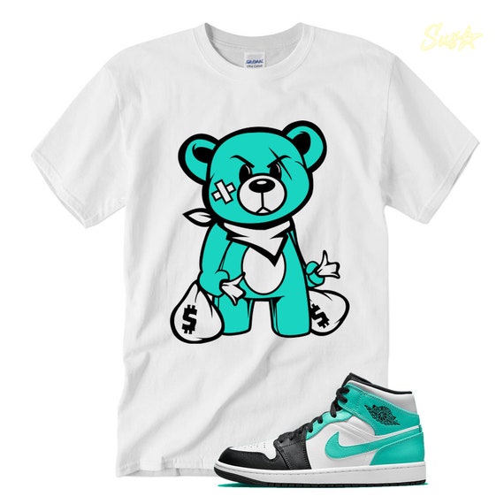 White BEAR T Shirt for Air Jordan 1 Mid 
