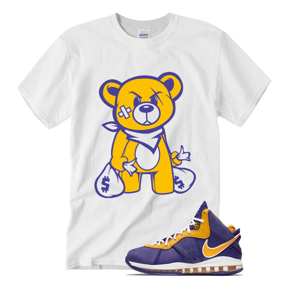 White BEAR T Shirt for Lebron 8 VIII 
