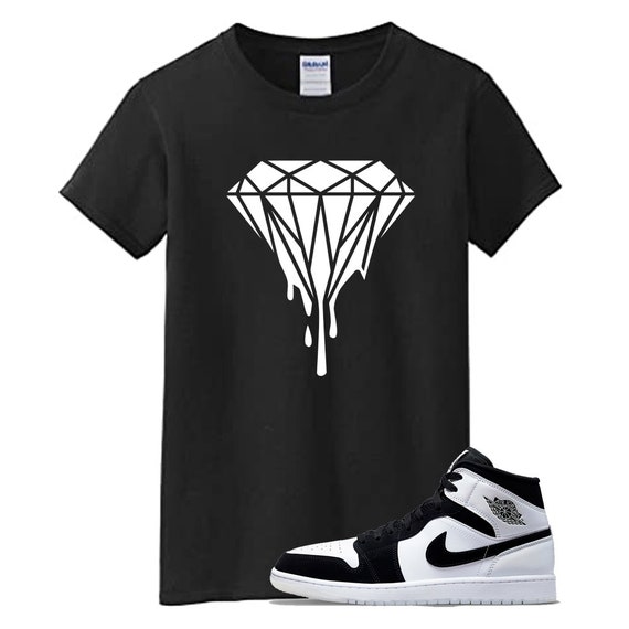 Black DIAMOND T Shirt for Air Jordan 1 