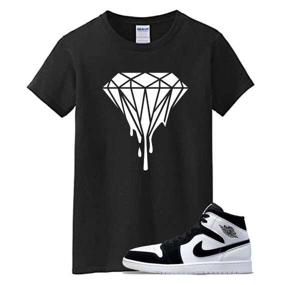 Black DIAMOND for Air Jordan 1 Mid Drip White - Etsy