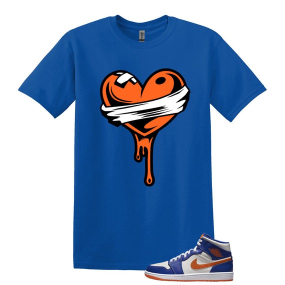 Royal Blue HEART T-shirt for Game Royal Jordan 1 Phantom Rush - Etsy