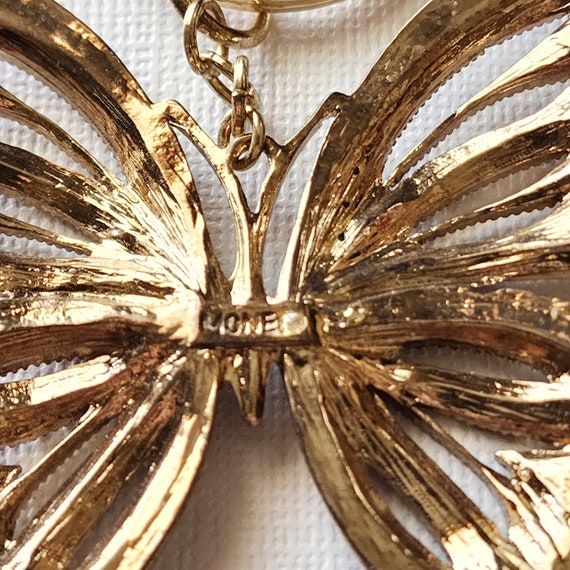 Monet Gold Butterfly Keychain, Monet Rhinestone K… - image 6