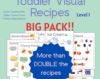 PAQUETE GRANDE Recetas visuales para niños pequeños Nivel 1, Aprende a cocinar