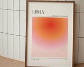 LIBRA Zodiac Wall Art Print, Libra Zodiac Art Printable Poster, Aura Gradient Poster, Libra Astrology Art, Gradient Print, Digital Download