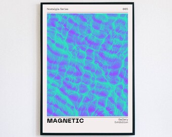 Cartaz magnético da aura da euforia, cartaz retro do gradiente, gradiente granulado, gradiente retro da aura, decoração estética do quarto, decoração psicodélica da casa