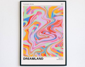 Dreamland Euphoria Aura Poster, Retro Gradient Poster, Grainy Gradient, Retro Aura Gradient, Aesthetic Room Decor, Psychedelic Home Decor