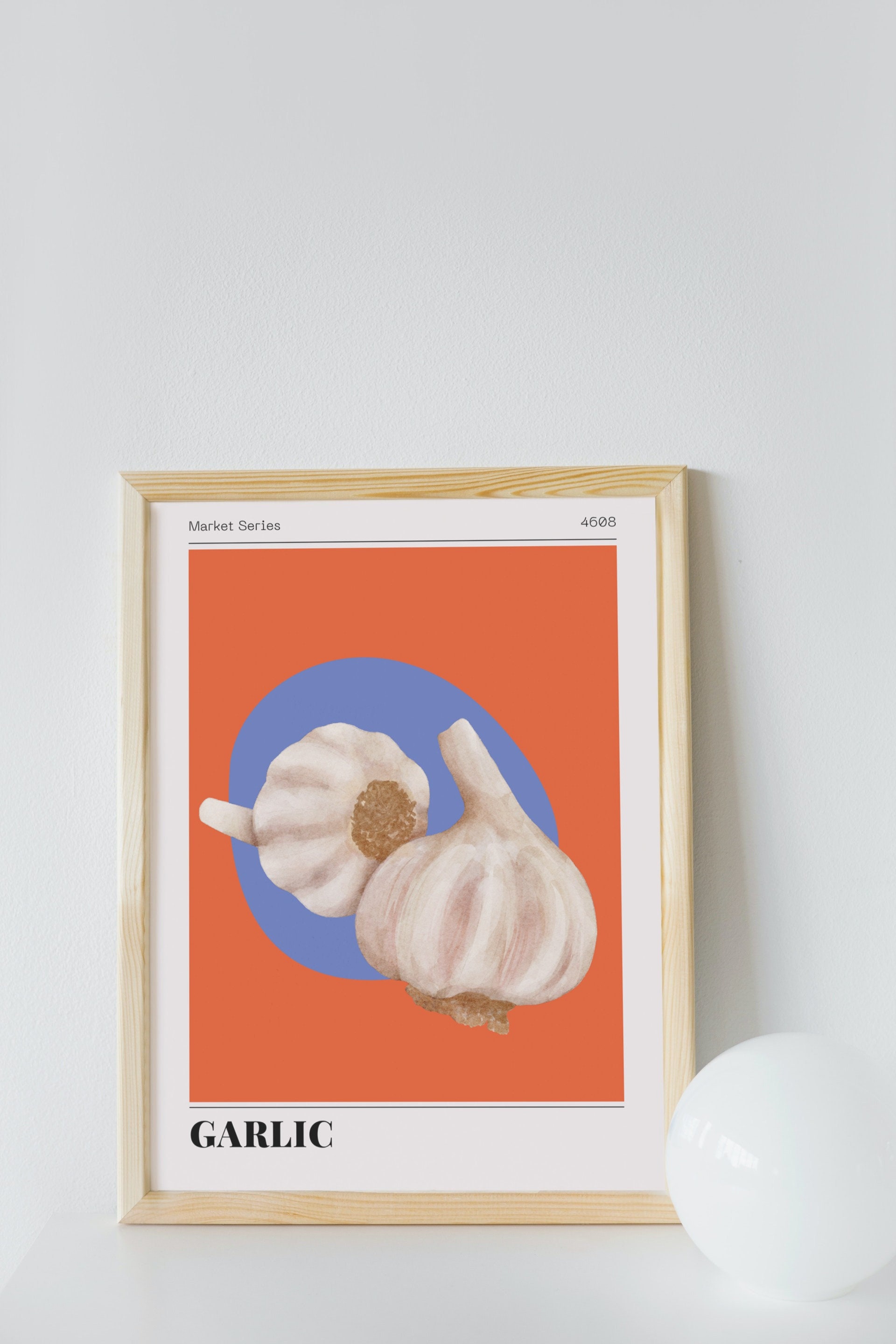 Garlic Vegetable Print | Retro Printable Wall Art | Farmer's Market ...