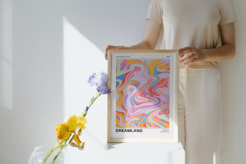 Dreamland Euphoria Aura Poster, Retro Gradient Poster, Grainy Gradient, Retro Aura Gradient, Aesthetic Room Decor, Psychedelic Home Decor image 9