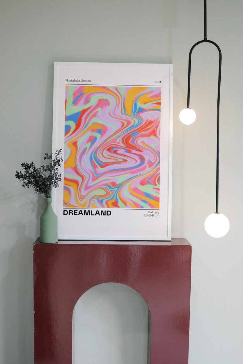 Dreamland Euphoria Aura Poster, Retro Gradient Poster, Grainy Gradient, Retro Aura Gradient, Aesthetic Room Decor, Psychedelic Home Decor image 8