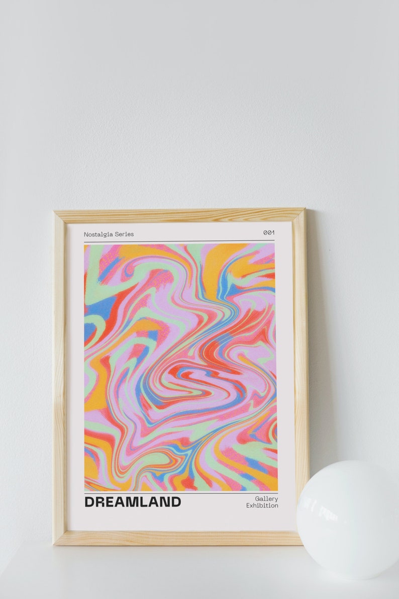 Dreamland Euphoria Aura Poster, Retro Gradient Poster, Grainy Gradient, Retro Aura Gradient, Aesthetic Room Decor, Psychedelic Home Decor image 5