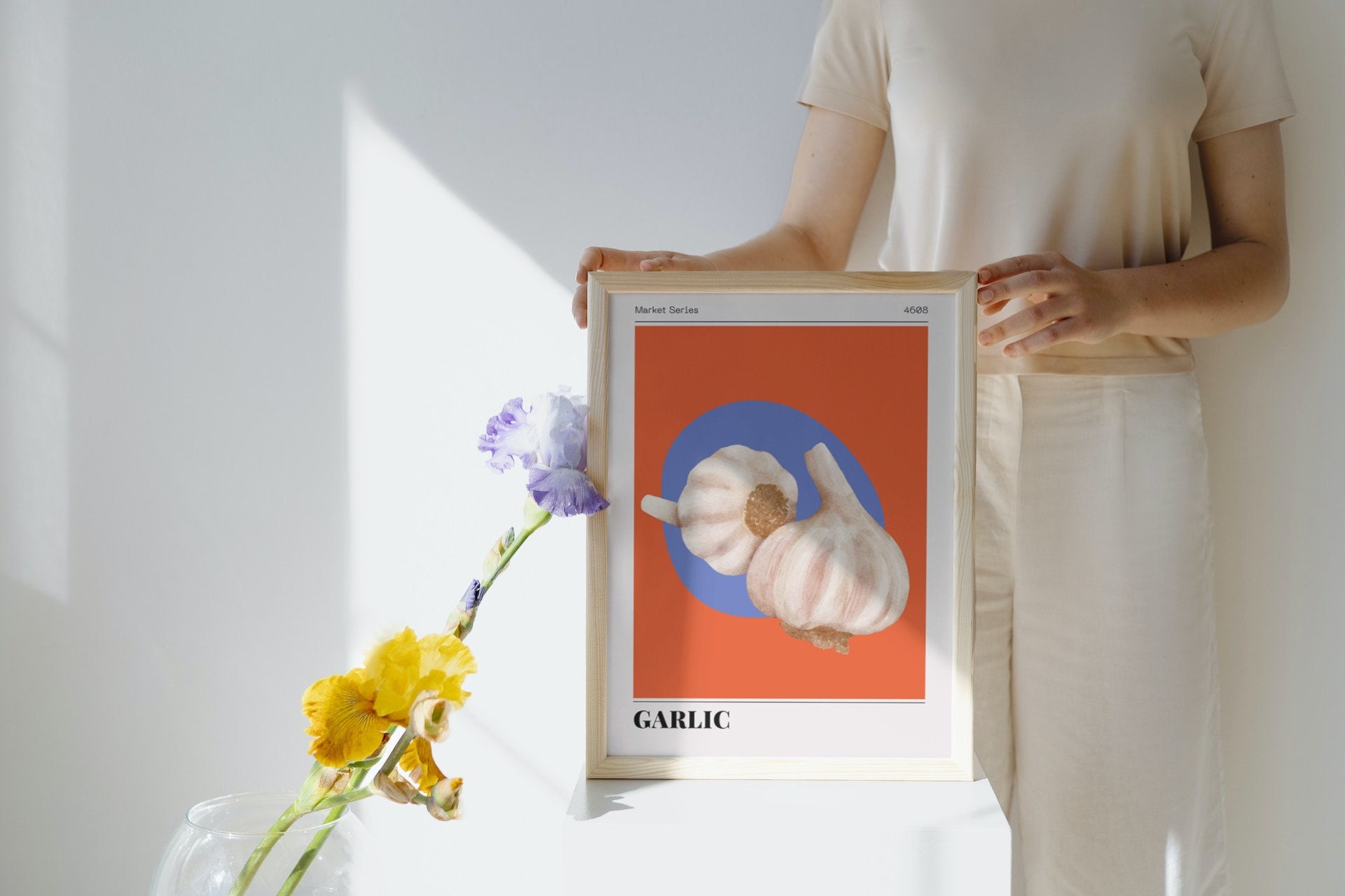 Garlic Vegetable Print | Retro Printable Wall Art | Farmer's Market ...