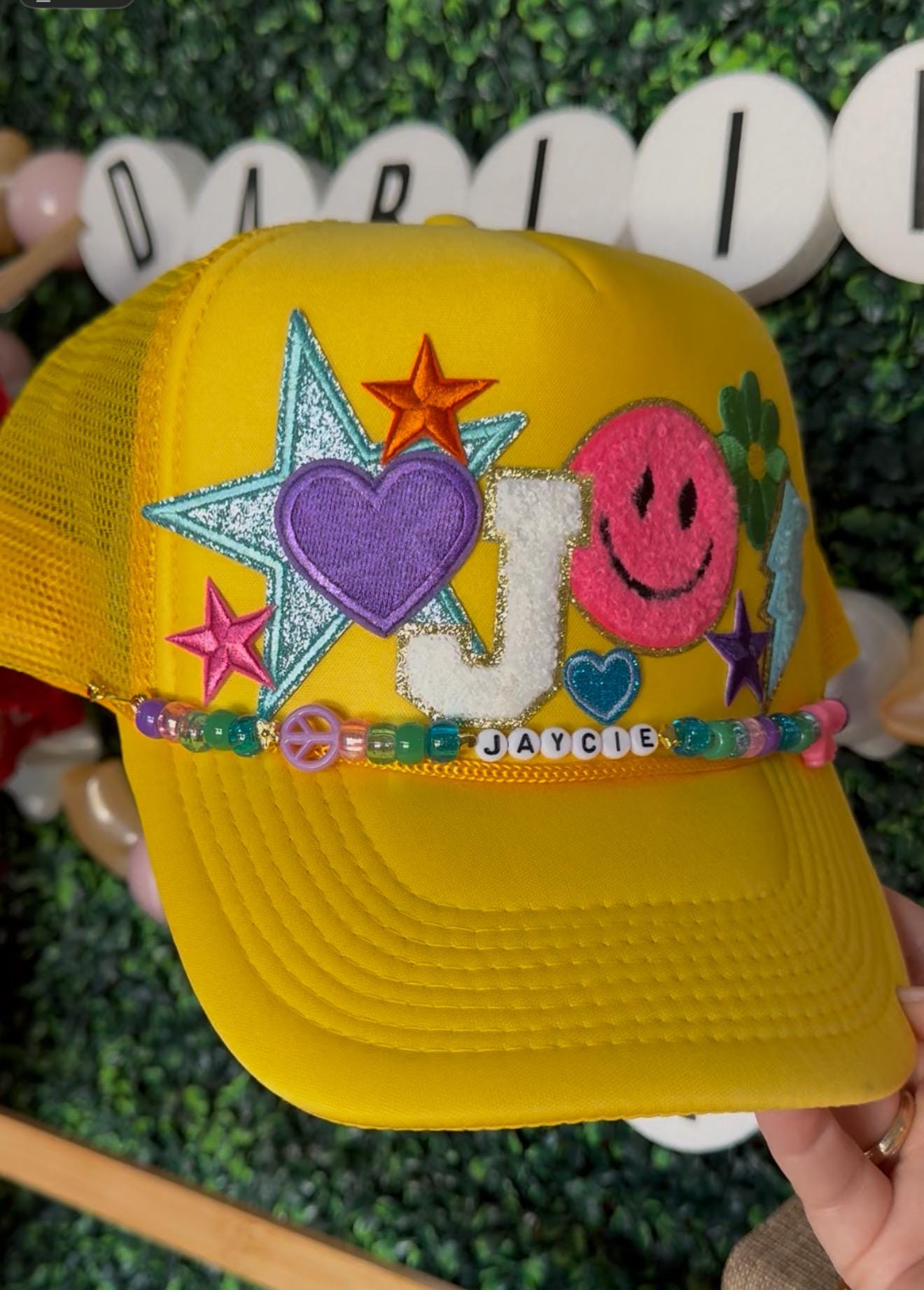 Everything Summer Custom Colors Trucker Hat Beaded Name Hat Chain Snap-back Otto Ball Cap