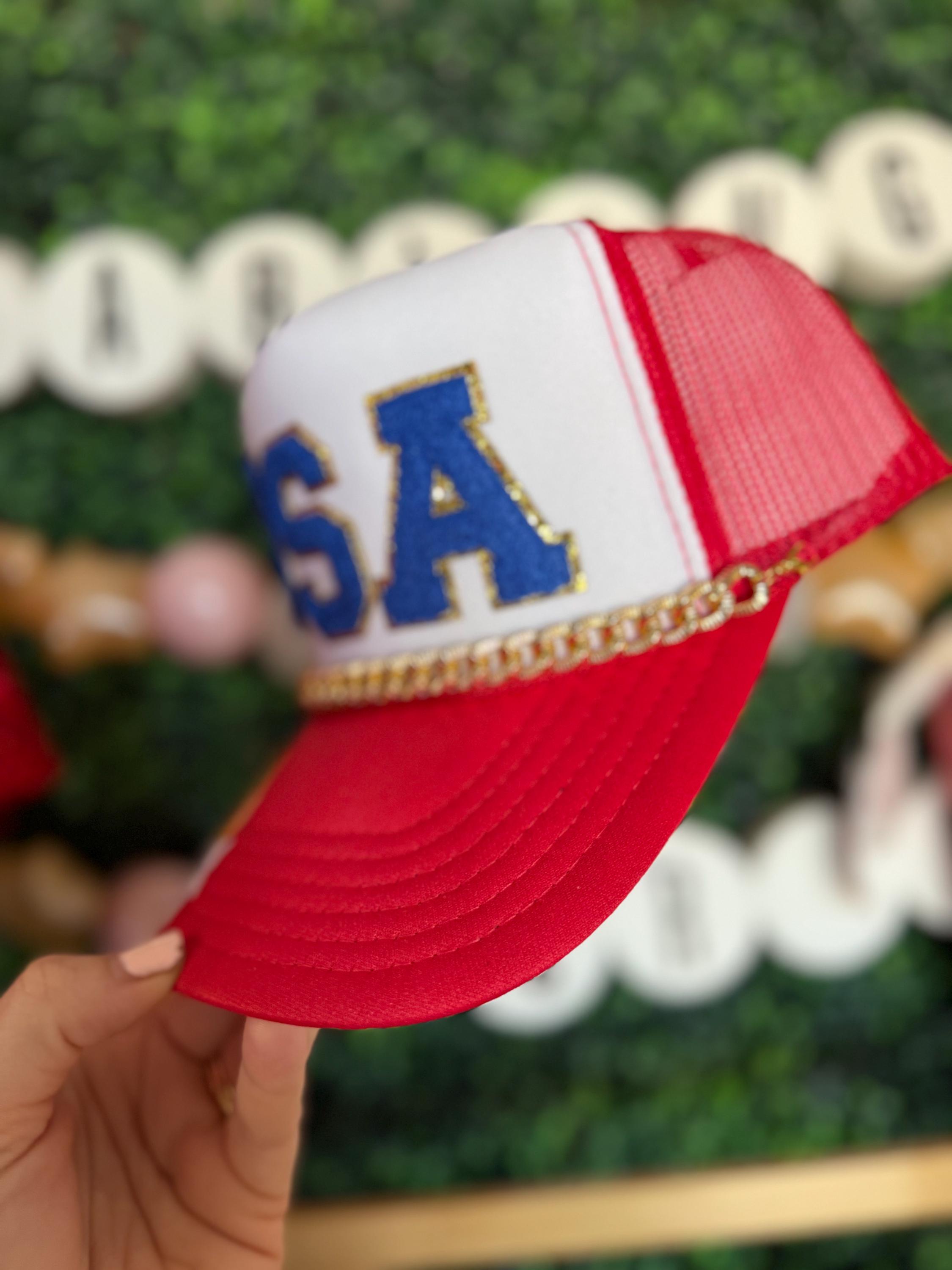 July 4th USA Red White and Blue American Flag Trucker Hat  display picture 2