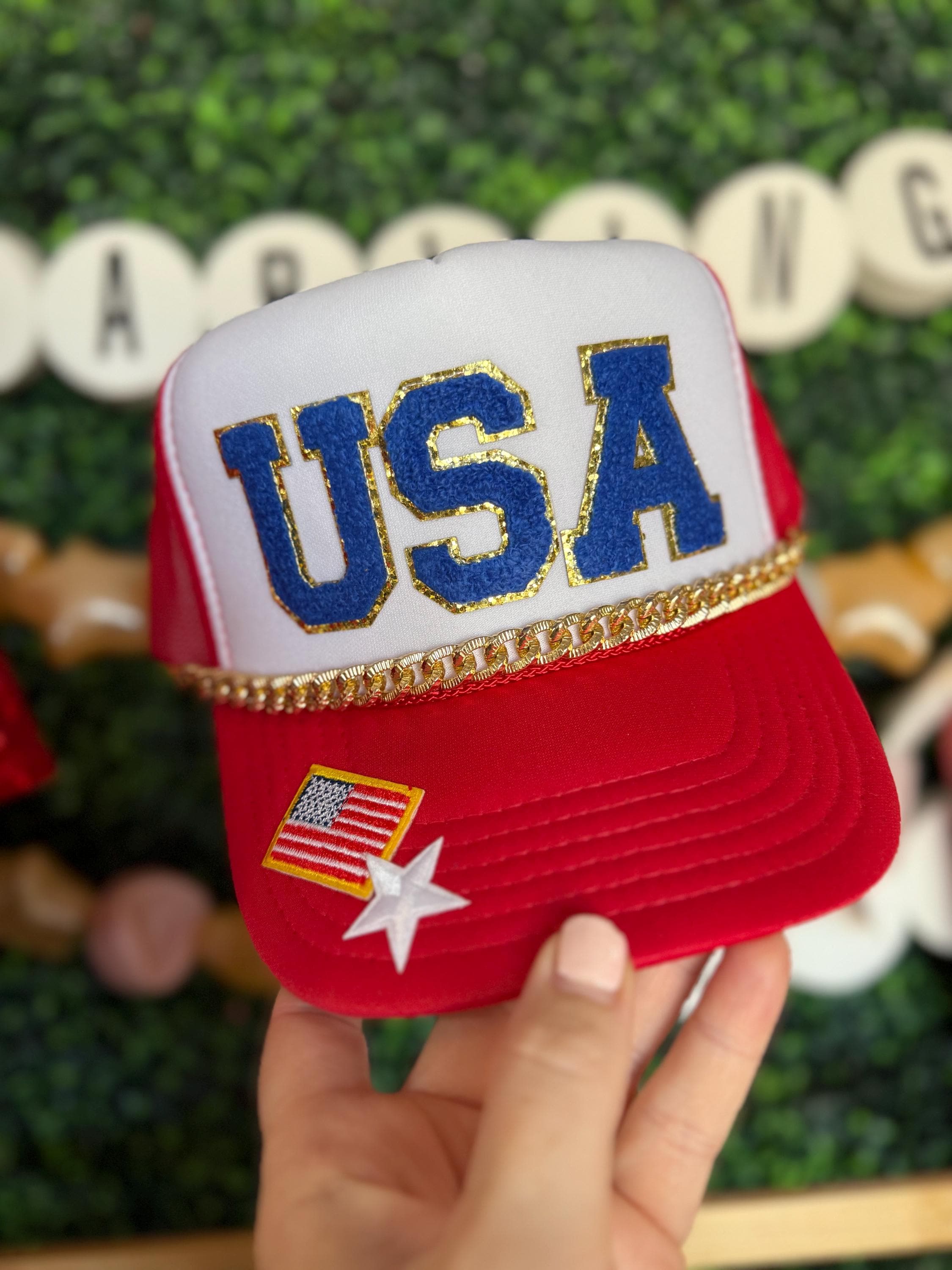 July 4th USA Red White and Blue American Flag Trucker Hat  display picture 3
