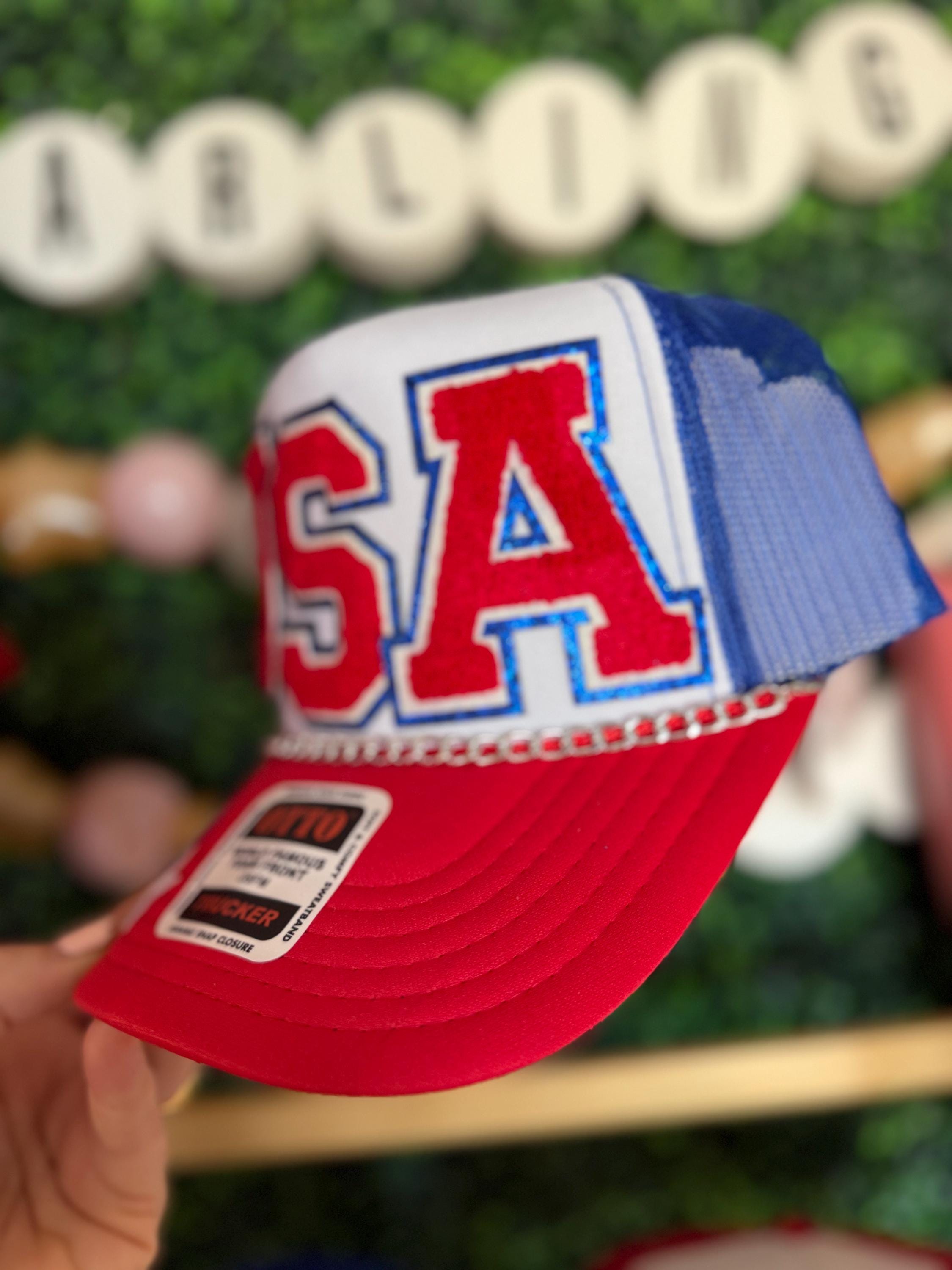 July 4th USA Red White and Blue American Flag Trucker Hat  display picture 1