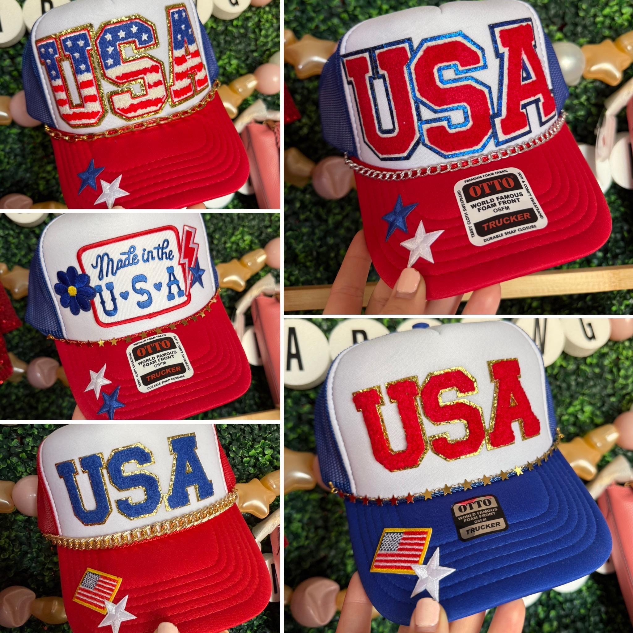 NWT RED OTTO Trump Patriotic Red and Blue Trucker Hat Beer Trump Dog Dad Hat (Limited Edition) – Beer Truck Dog main image 4