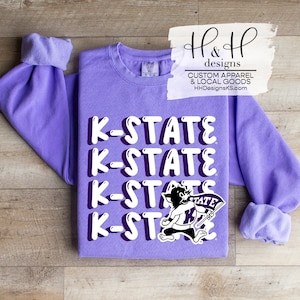 K-State Doodle Stack - Long Sleeve Comfort Colors - K-State Wildcats - HHKSU134