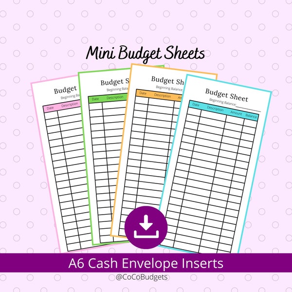 Printable Budget Sheets Etsy