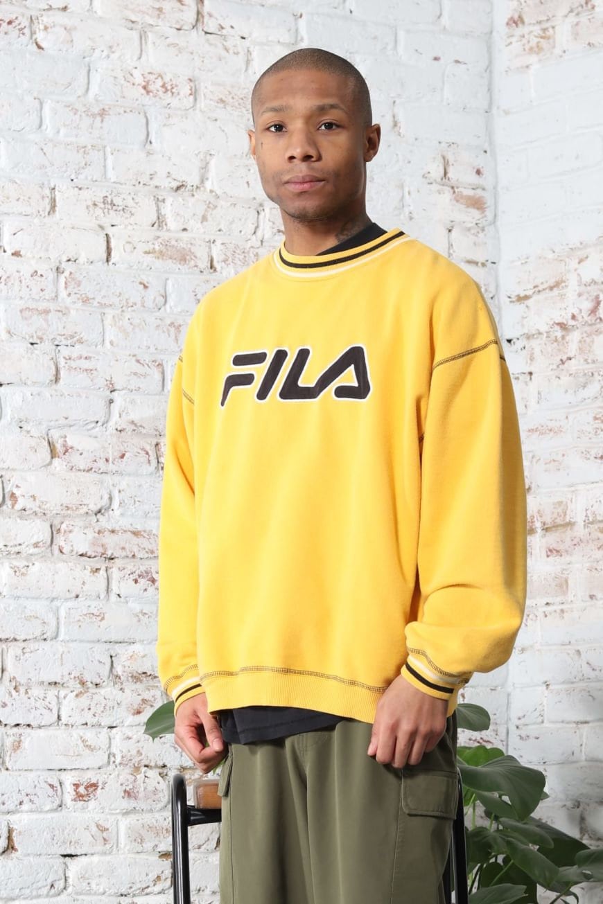 Yellow fila sweatshirt Clearance