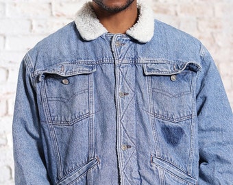 Sherpa Denim Jacket - Etsy UK