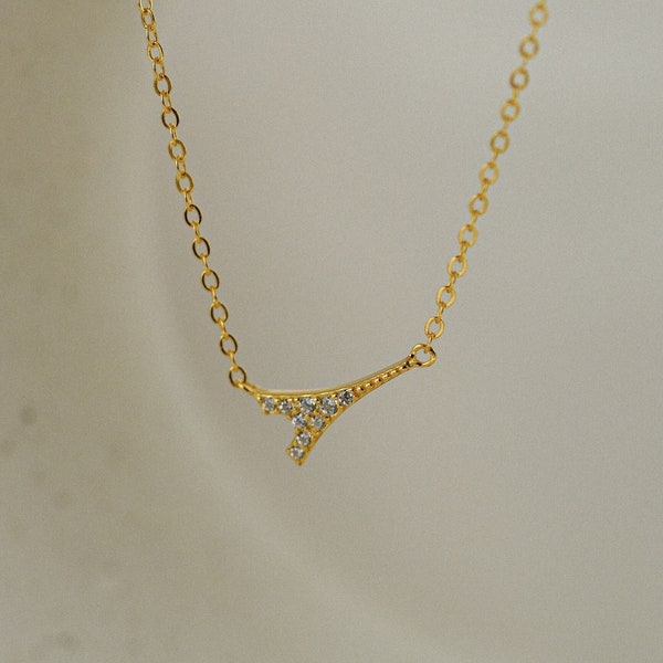 THE JEWEL ZONE 1/6 Ct Eiffel Tower Charm Pendant Necklace in 14k Rose Gold Over Sterling Silver