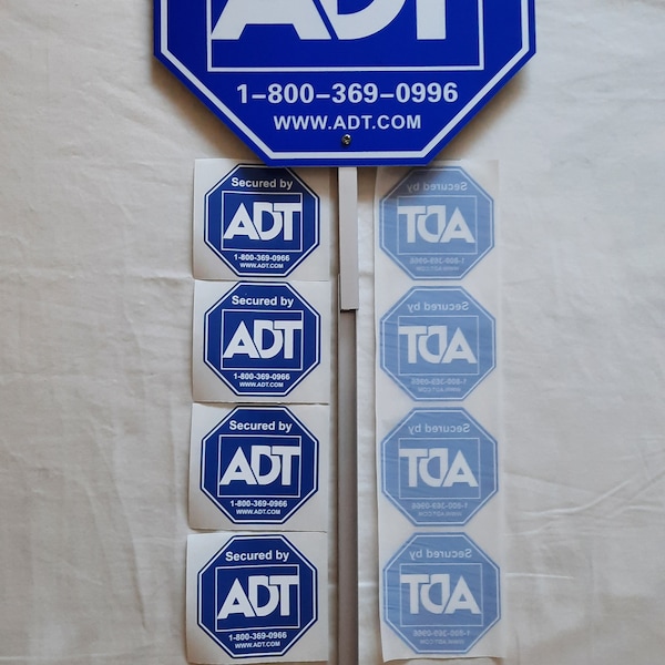 Metal ADT security sign & decal security solution