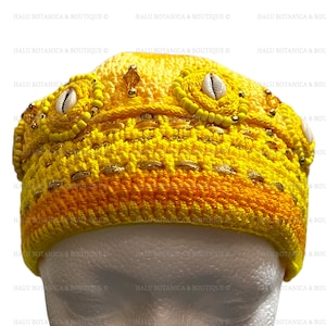Gorro de punto Oshun / Gorro Oshun Tejido / Santeria Osha