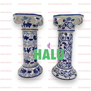 Pedestal / Base De Porcelana Para Santos Yemaya Olokun / Santeria Olocun Pedestal