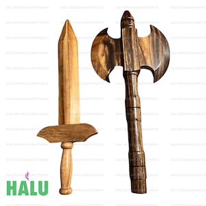 Combo Shango Wood Axe & Sword /Hacha y Espada Madera de Shango Combo