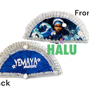 Abanico Yemaya Decorado/ Yemaya Fan/ Santeria