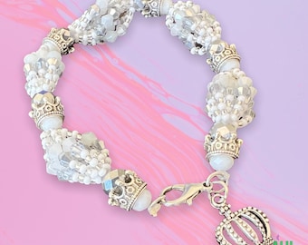 Ilde Mazo de Obatala/Pulseira Coroa Obatala/Manilla de Obatala/Santeria Osha