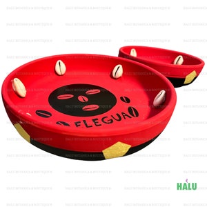 Elegua Plate/ Plato de Barro Elegua Decorado/ Eshu Santeria