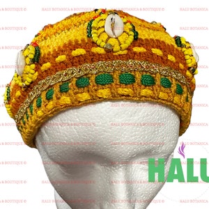 Knitted Oshun Ibukole Hat/ Gorro Oshun Ibukole Tejido / Santeria Osha
