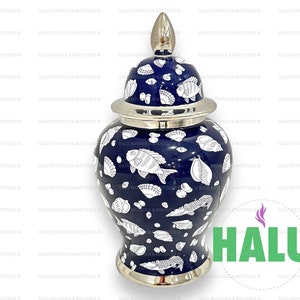 Sopera Olokun Yemaya Azul Plata/ Tinaja Potiche Olokun Azul con Plateado/ Santería