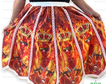 Saya estampada Shango/ Stamped Shango Skirt/ Beautiful Skirt for Santeria/ Shango