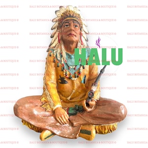 Estatua india de 11”/ Indio Sentado Estatua