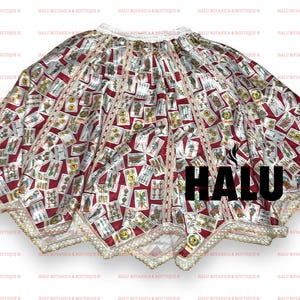 Falda gitana estampada/ Falda gitana de satén/ Hermosa falda para santería