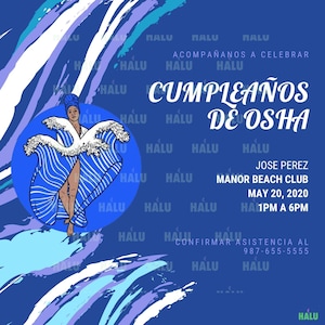 Invitacion Cumpleaños de Osha Yemaya/ Yemaya Osha Invitation/ Invitation Yemaya AB02
