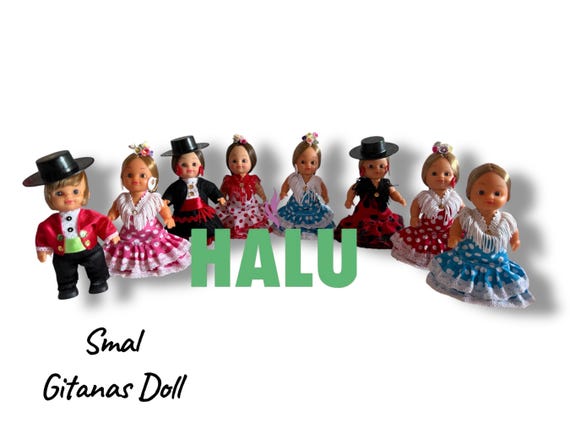 6” Muñeca Religiosa Gitana de Plastico/ Small Gypsy Religious Doll Plastic/ Santeria/ Espiritismo