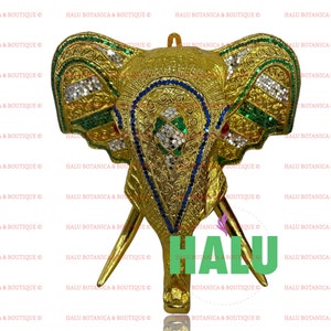 Olifant Decoracion IFA of Santo/ Woondecoratie Gouden Olifant/ Santo e IFA