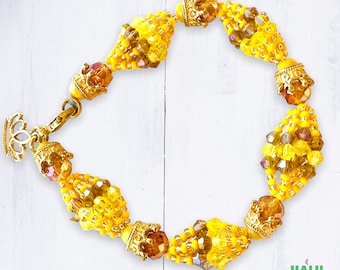 Pulseira Ilde de Mazo Oshun/Coroa Oshun/Manilla de Oshun/Santeria Osha
